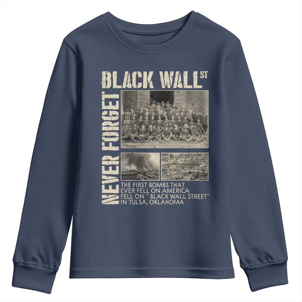 Black Wall Street Youth Sweatshirt Never Forget Tulsa Black History Month TS09