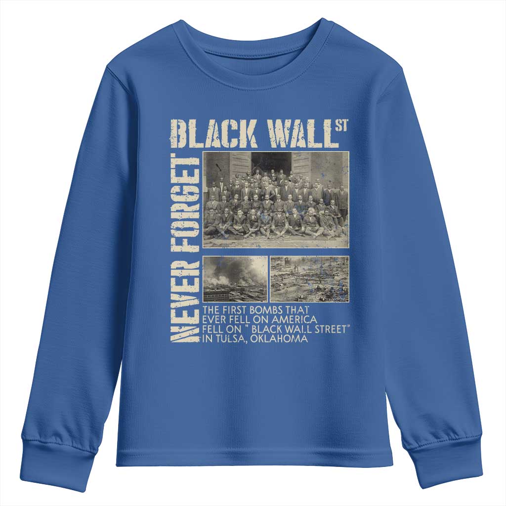 Black Wall Street Youth Sweatshirt Never Forget Tulsa Black History Month TS09