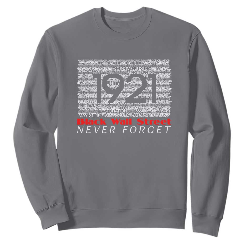 Black Wall Street Sweatshirt Never Forget 1921 Greenwood Tulsa Black History TS09