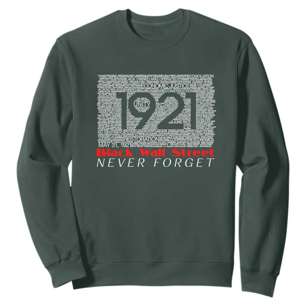 Black Wall Street Sweatshirt Never Forget 1921 Greenwood Tulsa Black History TS09