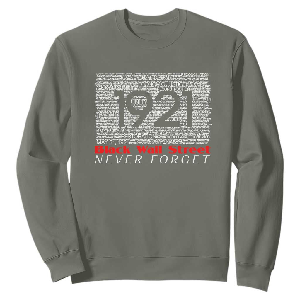 Black Wall Street Sweatshirt Never Forget 1921 Greenwood Tulsa Black History TS09
