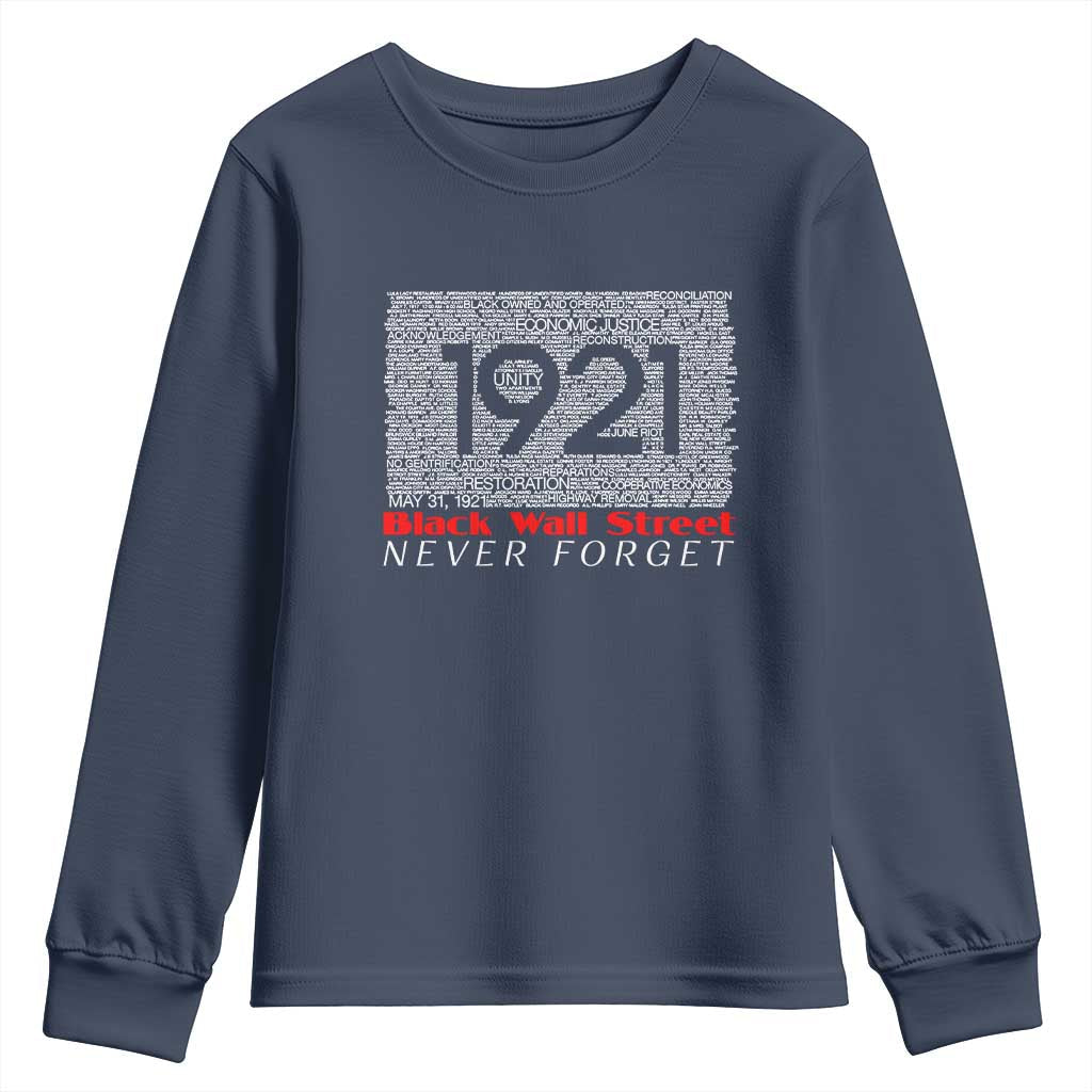 Black Wall Street Youth Sweatshirt Never Forget 1921 Greenwood Tulsa Black History TS09