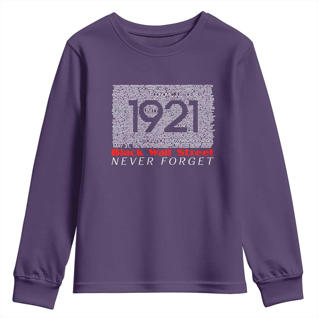 Black Wall Street Youth Sweatshirt Never Forget 1921 Greenwood Tulsa Black History TS09