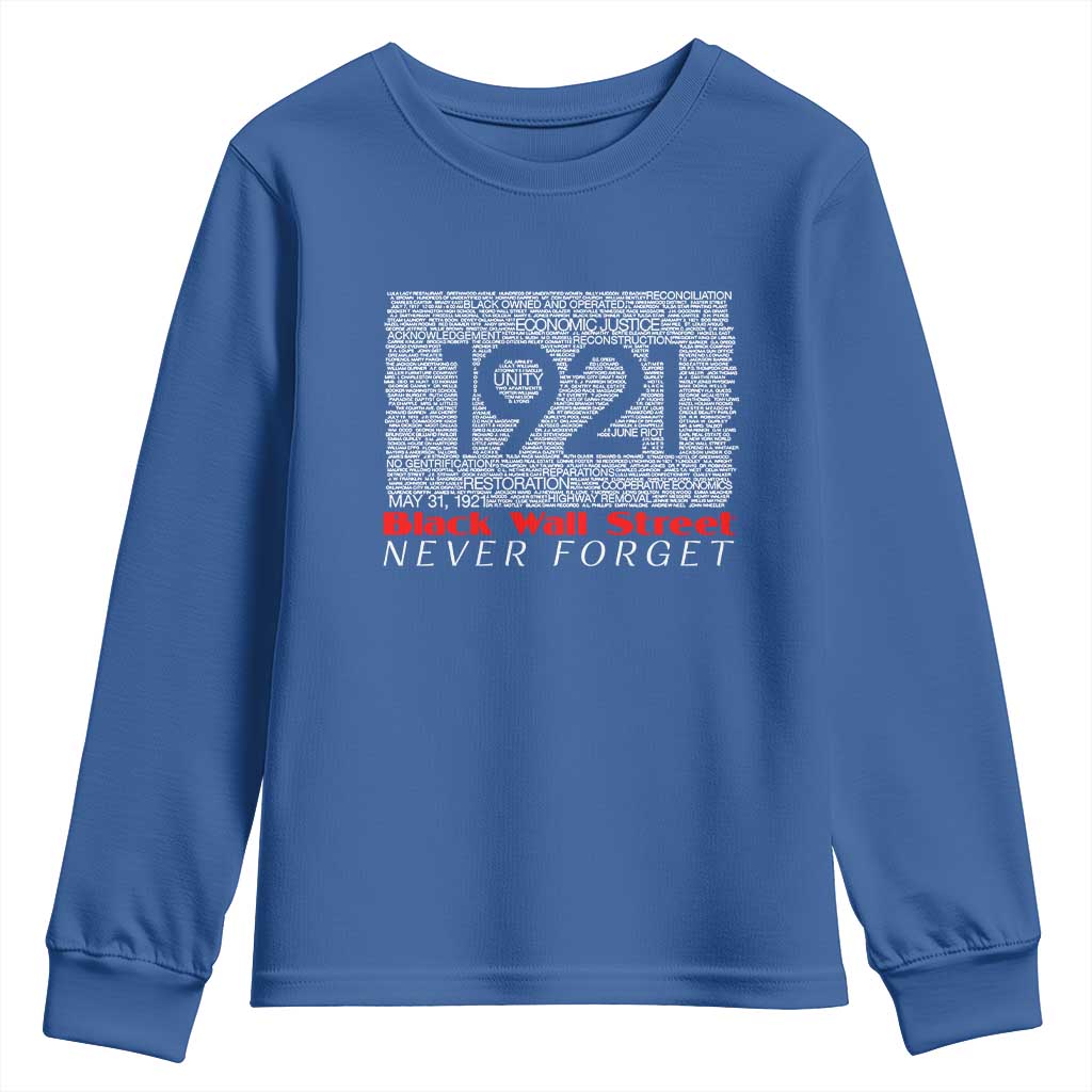 Black Wall Street Youth Sweatshirt Never Forget 1921 Greenwood Tulsa Black History TS09