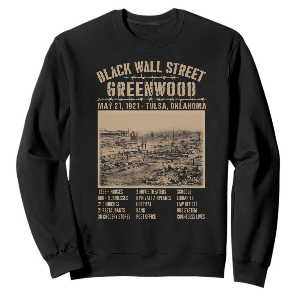 Black Wall Street Sweatshirt Never Forget 1921 Tulsa Black History Retro TS09