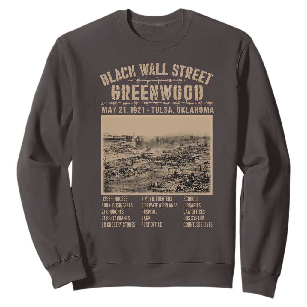 Black Wall Street Sweatshirt Never Forget 1921 Tulsa Black History Retro TS09