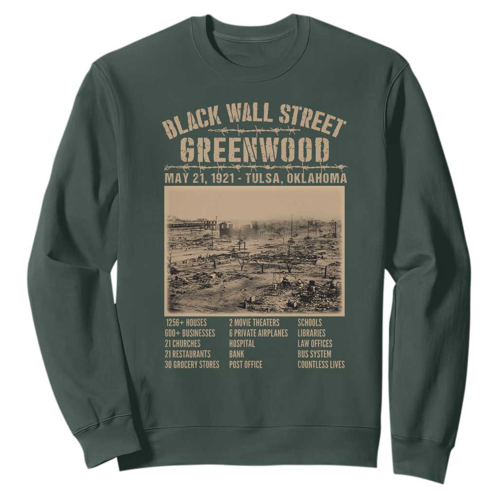 Black Wall Street Sweatshirt Never Forget 1921 Tulsa Black History Retro TS09