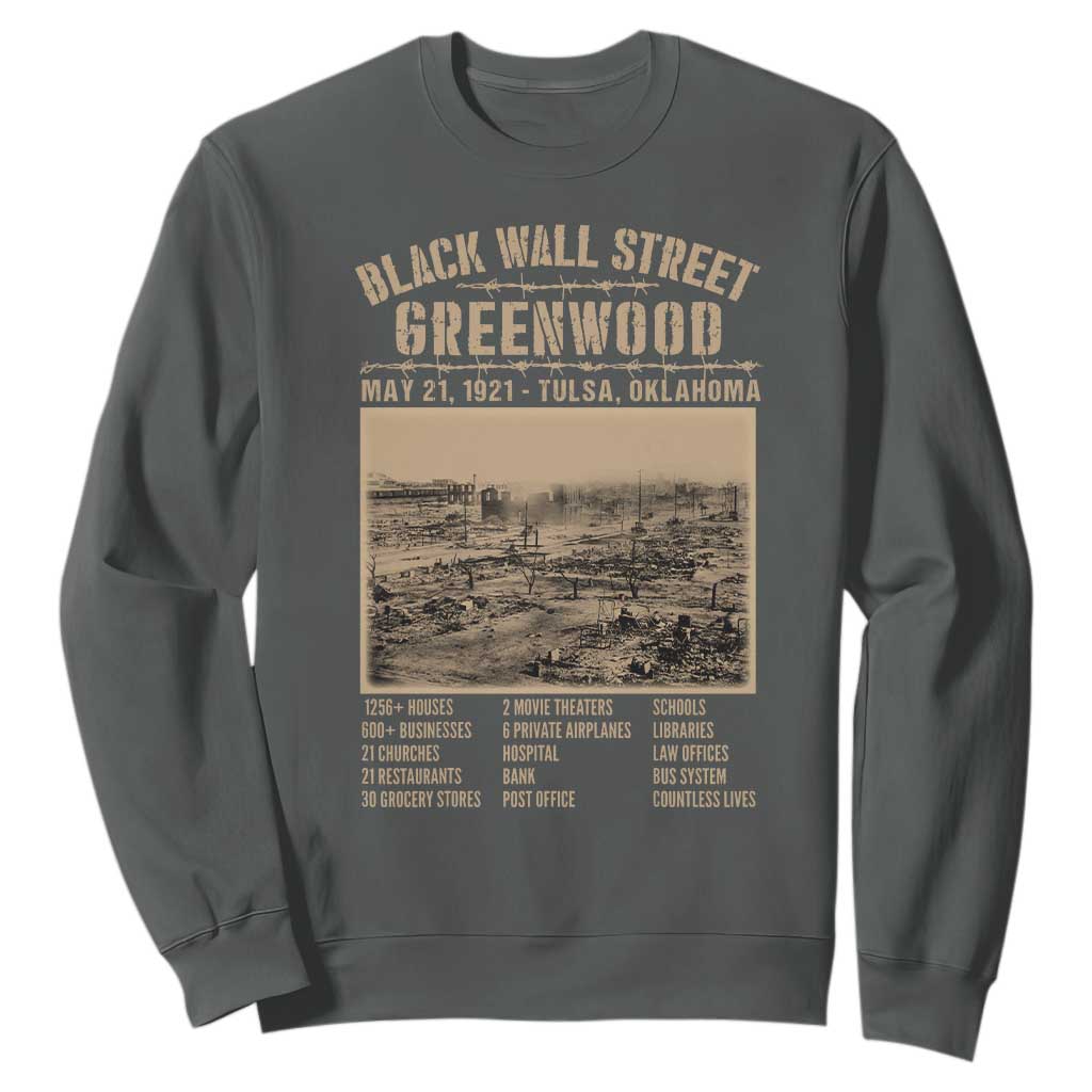 Black Wall Street Sweatshirt Never Forget 1921 Tulsa Black History Retro TS09