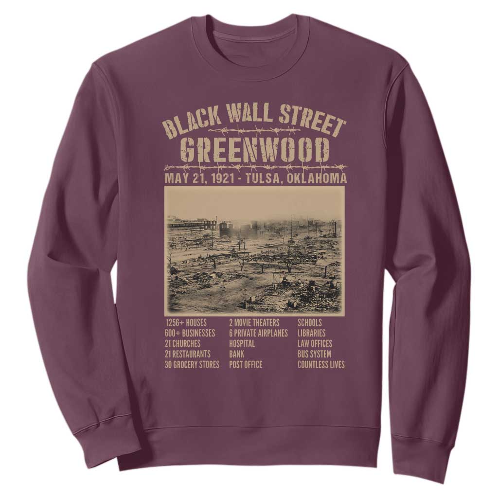 Black Wall Street Sweatshirt Never Forget 1921 Tulsa Black History Retro TS09