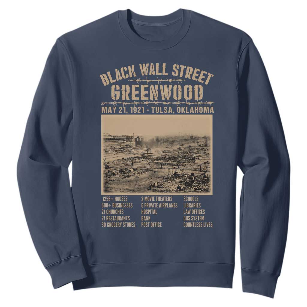 Black Wall Street Sweatshirt Never Forget 1921 Tulsa Black History Retro TS09