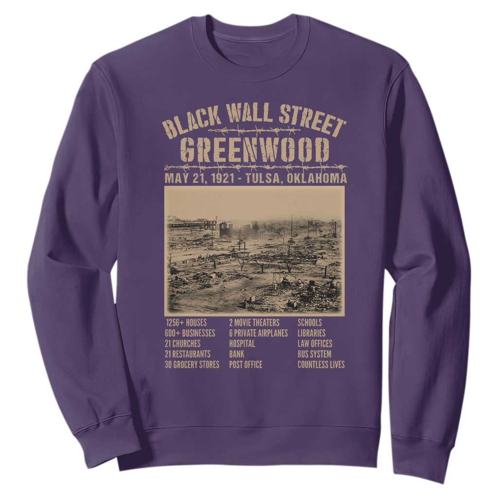 Black Wall Street Sweatshirt Never Forget 1921 Tulsa Black History Retro TS09