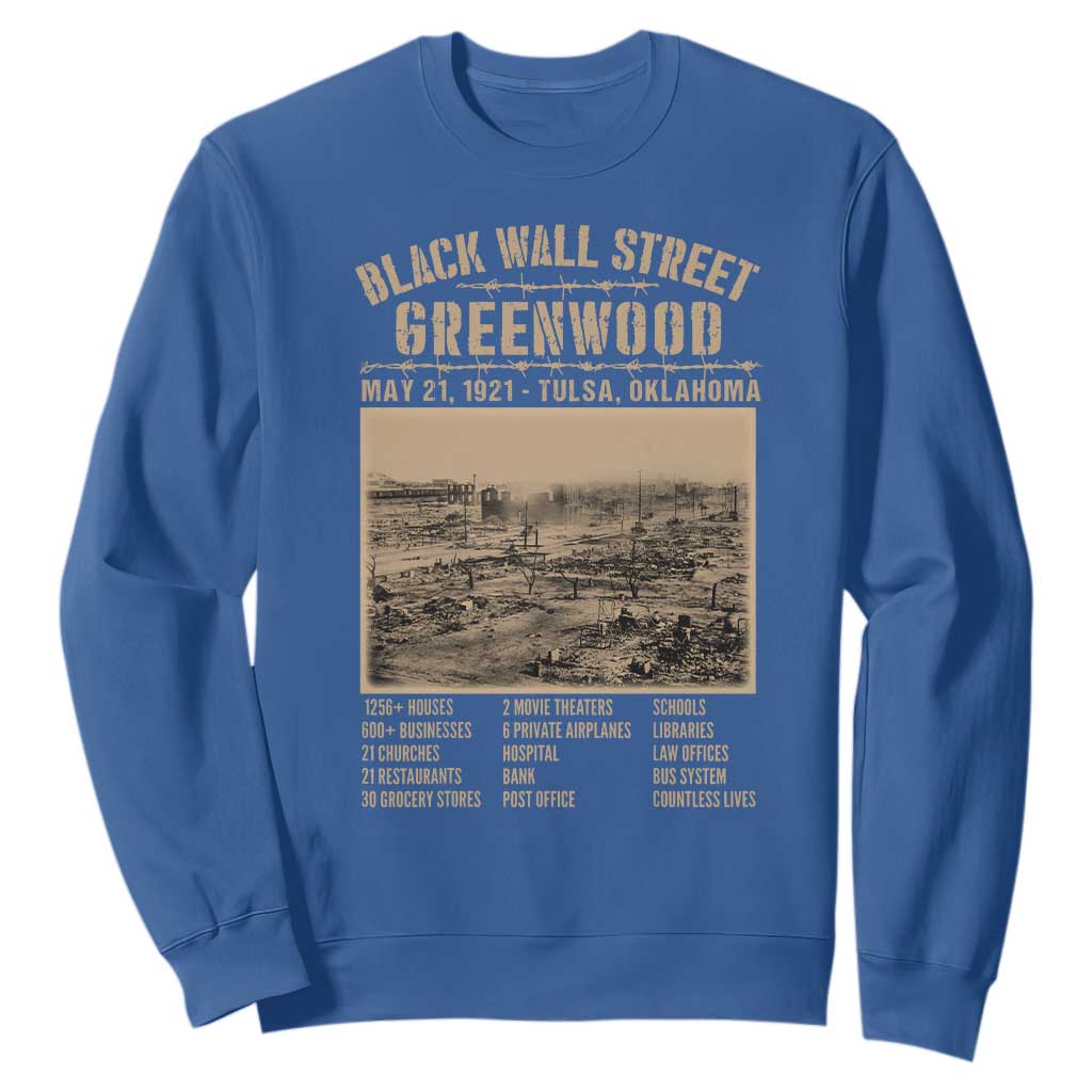 Black Wall Street Sweatshirt Never Forget 1921 Tulsa Black History Retro TS09