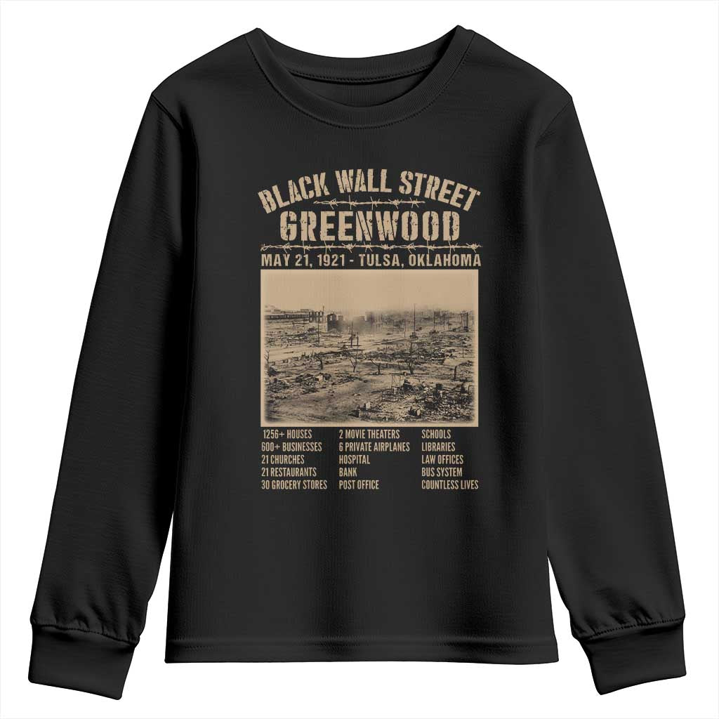 Black Wall Street Youth Sweatshirt Never Forget 1921 Tulsa Black History Retro TS09