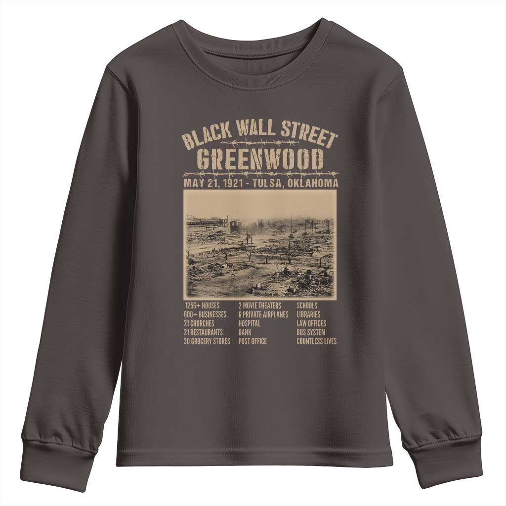 Black Wall Street Youth Sweatshirt Never Forget 1921 Tulsa Black History Retro TS09