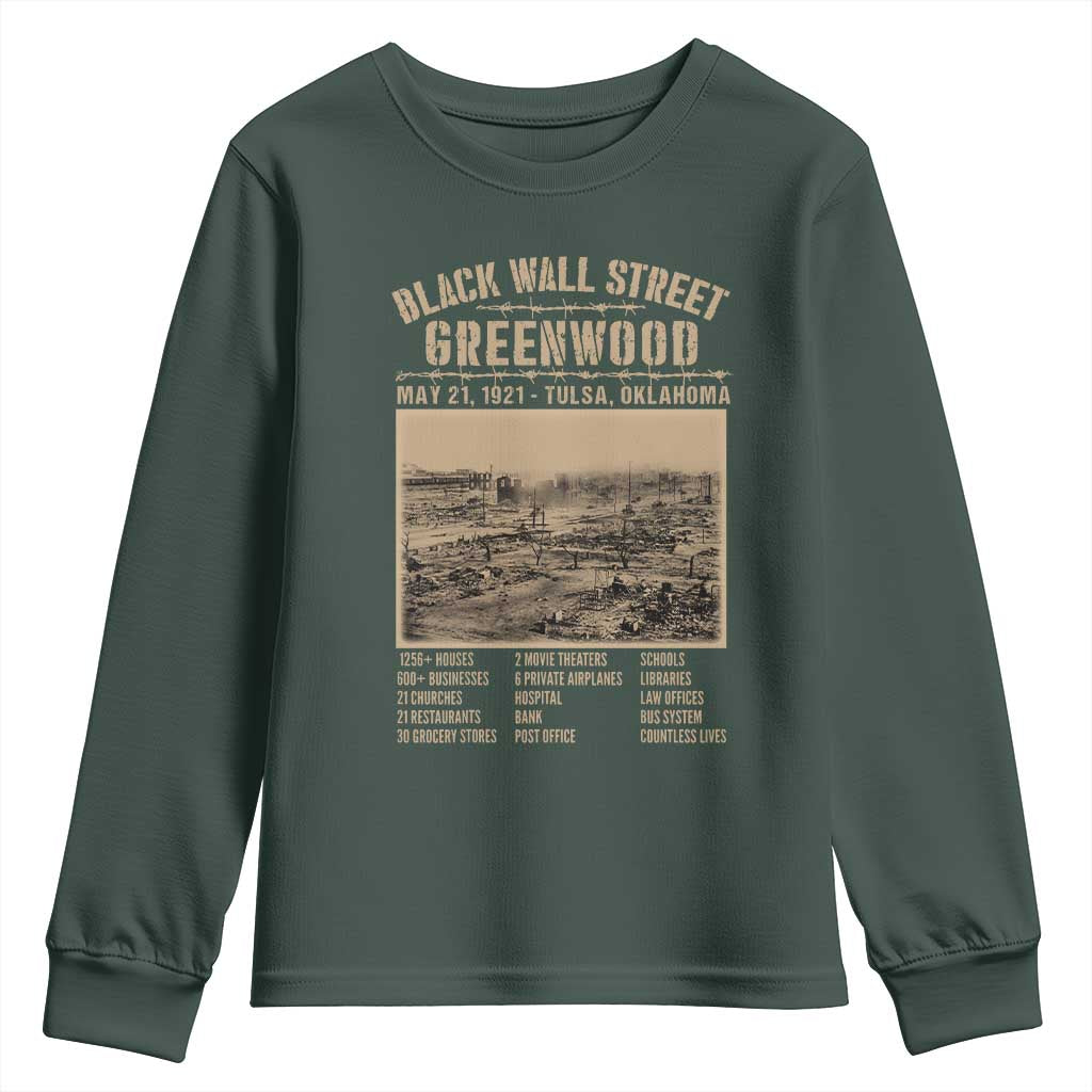 Black Wall Street Youth Sweatshirt Never Forget 1921 Tulsa Black History Retro TS09
