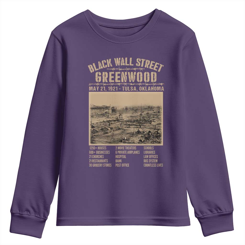 Black Wall Street Youth Sweatshirt Never Forget 1921 Tulsa Black History Retro TS09
