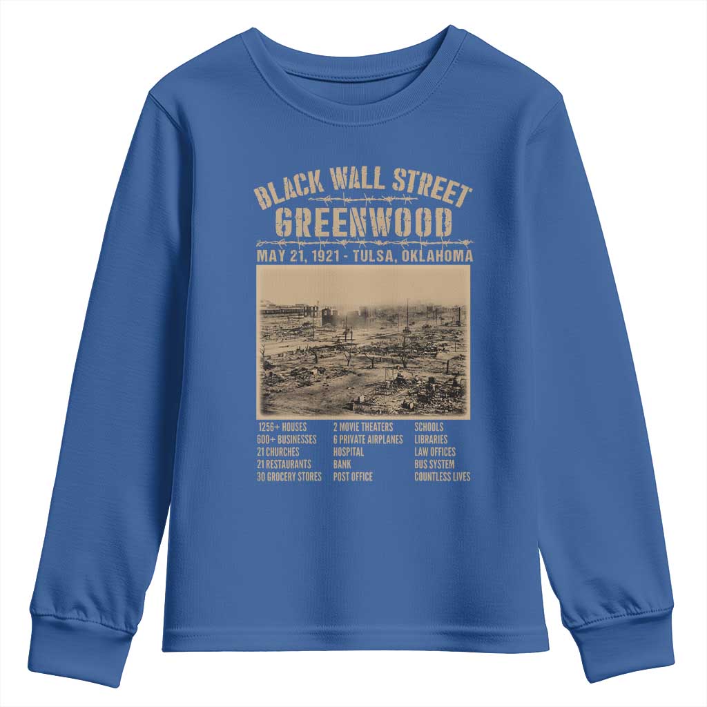 Black Wall Street Youth Sweatshirt Never Forget 1921 Tulsa Black History Retro TS09