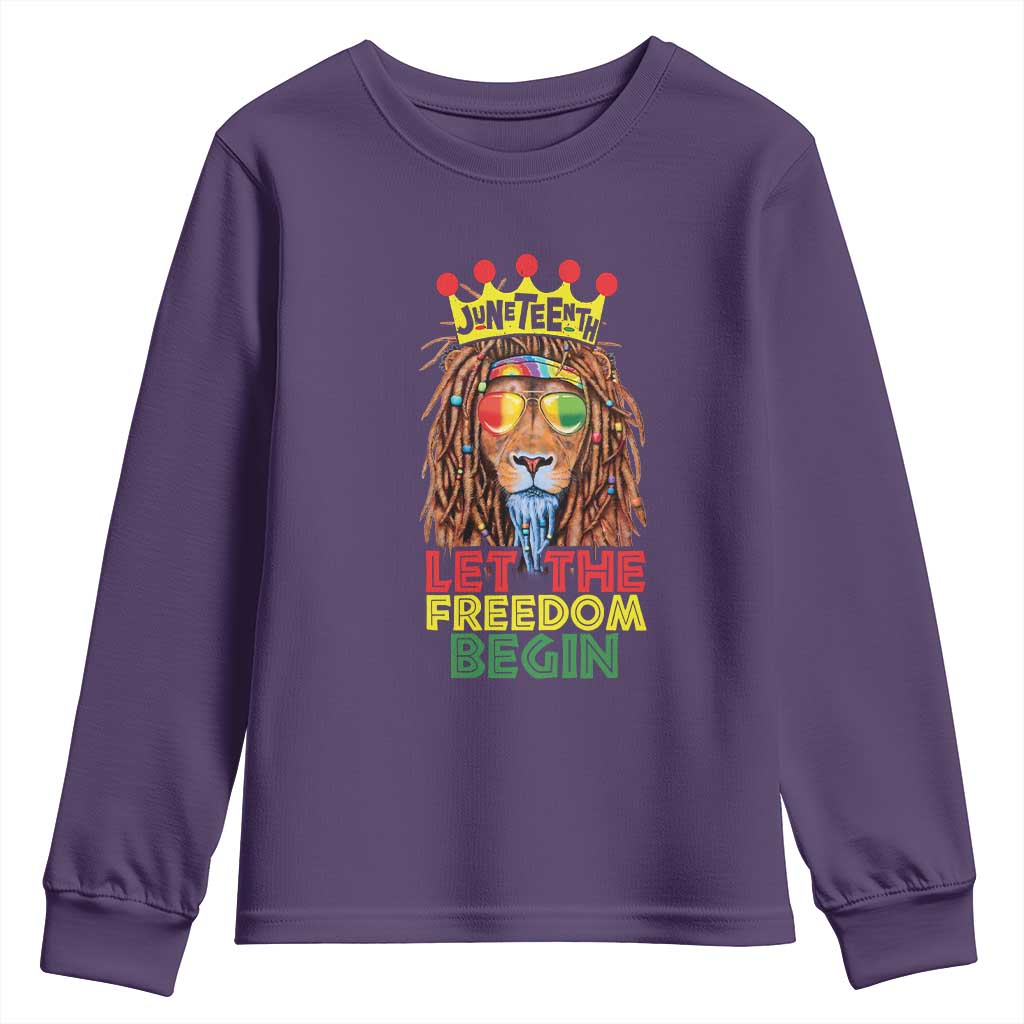 Juneteenth Youth Sweatshirt Let The Freedom Begin Lion Rasta African American TS09