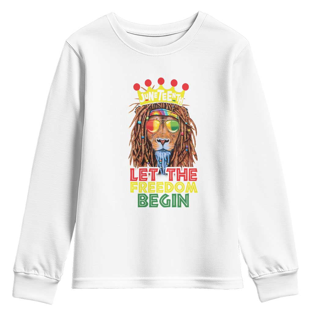 Juneteenth Youth Sweatshirt Let The Freedom Begin Lion Rasta African American TS09