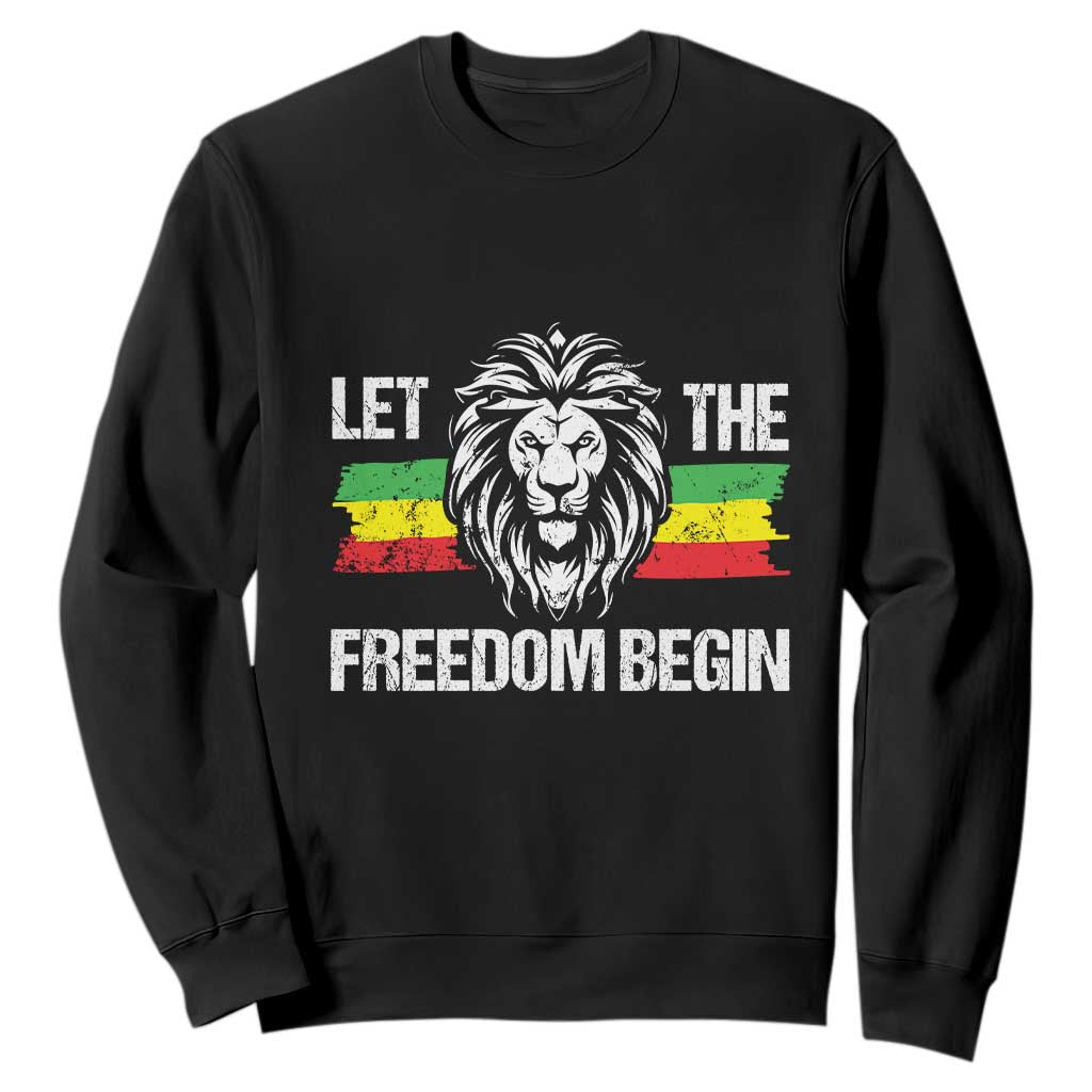 Juneteenth Sweatshirt Let The Freedom Begin African American Lion Melanin Pride TS09