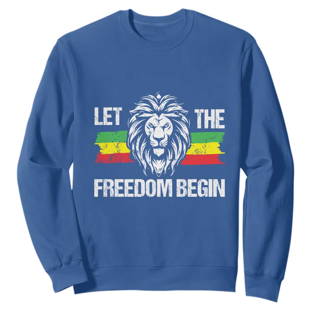 Juneteenth Sweatshirt Let The Freedom Begin African American Lion Melanin Pride TS09