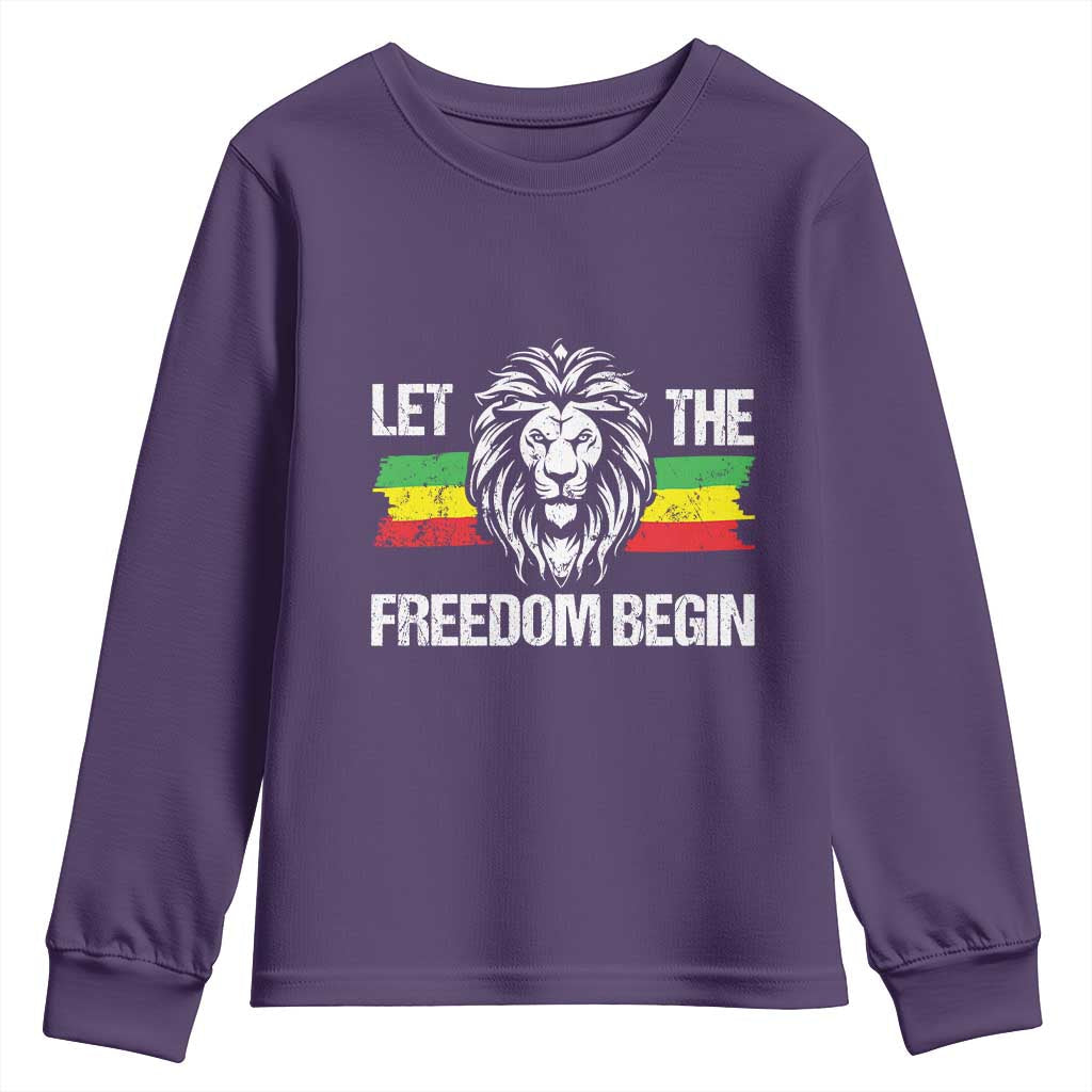 Juneteenth Youth Sweatshirt Let The Freedom Begin African American Lion Melanin Pride TS09