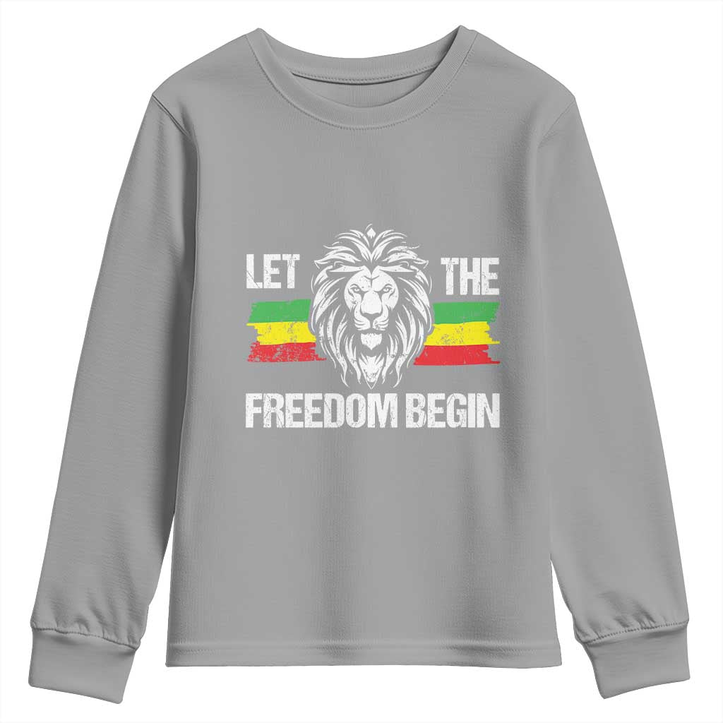 Juneteenth Youth Sweatshirt Let The Freedom Begin African American Lion Melanin Pride TS09