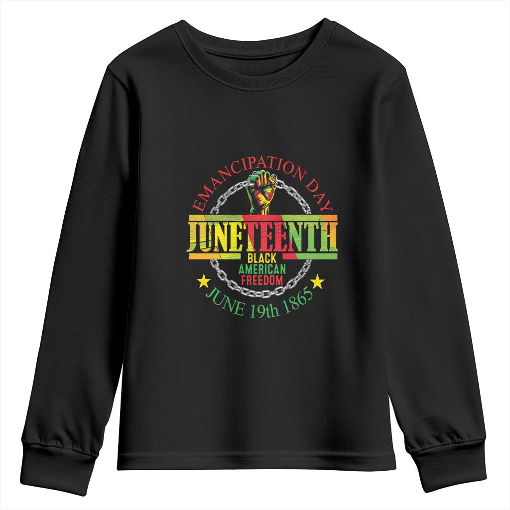 1865 Juneteenth Youth Sweatshirt Emancipation Day Black American Freedom Melanin Pride TS09