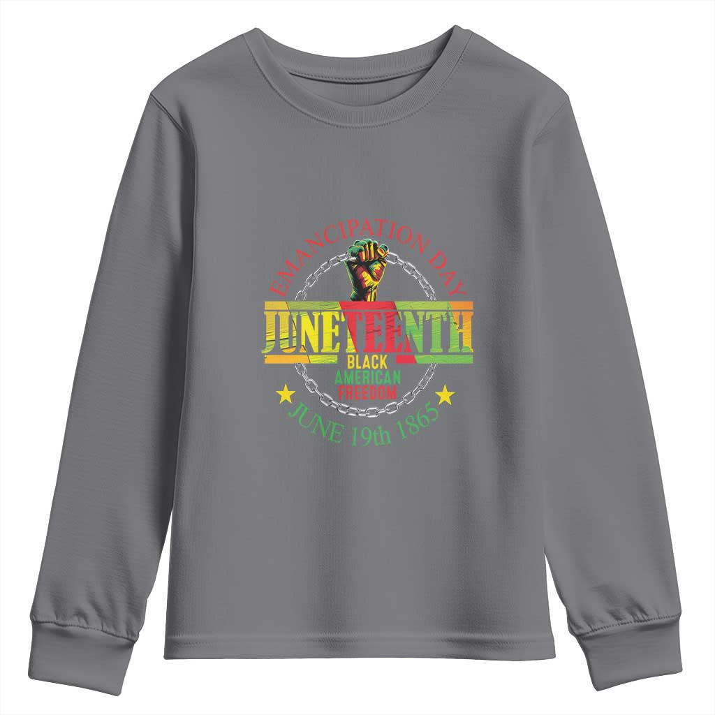 1865 Juneteenth Youth Sweatshirt Emancipation Day Black American Freedom Melanin Pride TS09