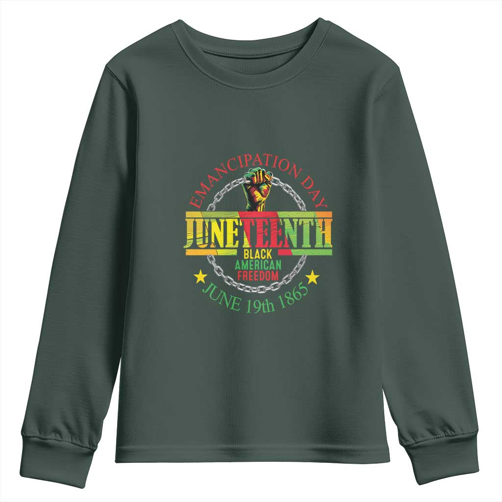 1865 Juneteenth Youth Sweatshirt Emancipation Day Black American Freedom Melanin Pride TS09