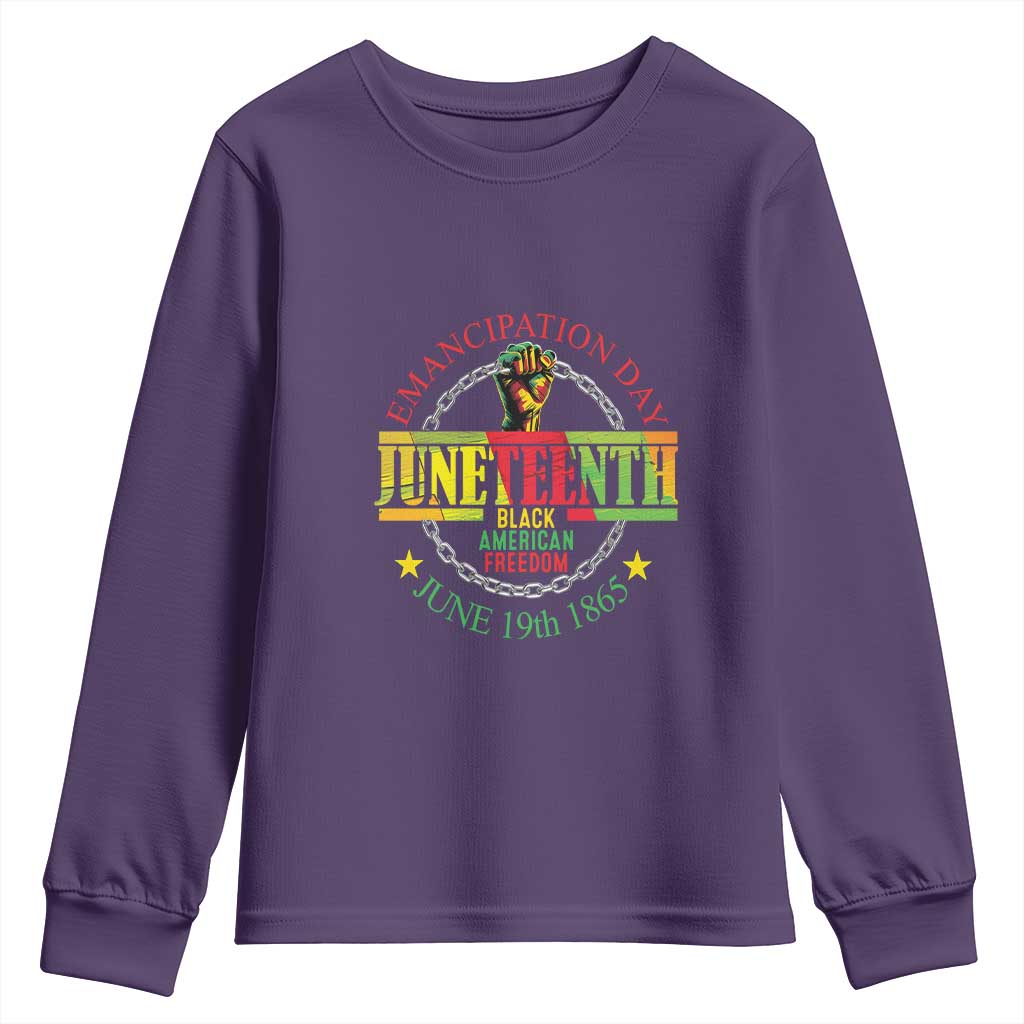 1865 Juneteenth Youth Sweatshirt Emancipation Day Black American Freedom Melanin Pride TS09