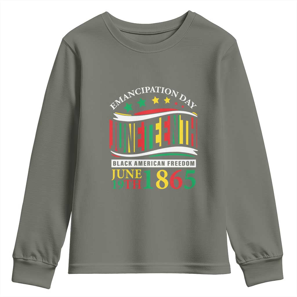 1865 Juneteenth Youth Sweatshirt Emancipation Day Black American Freedom Black Pride TS09