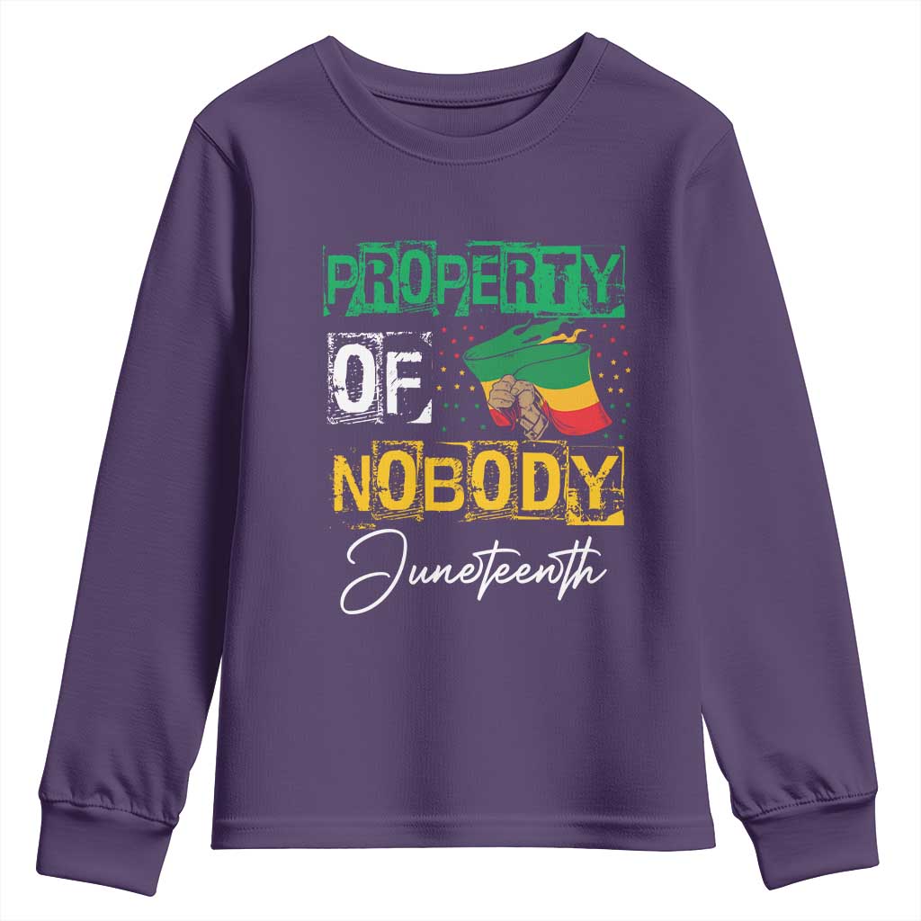 Juneteenth Youth Sweatshirt Property Of Nobody Melanin Black Freedom TS09
