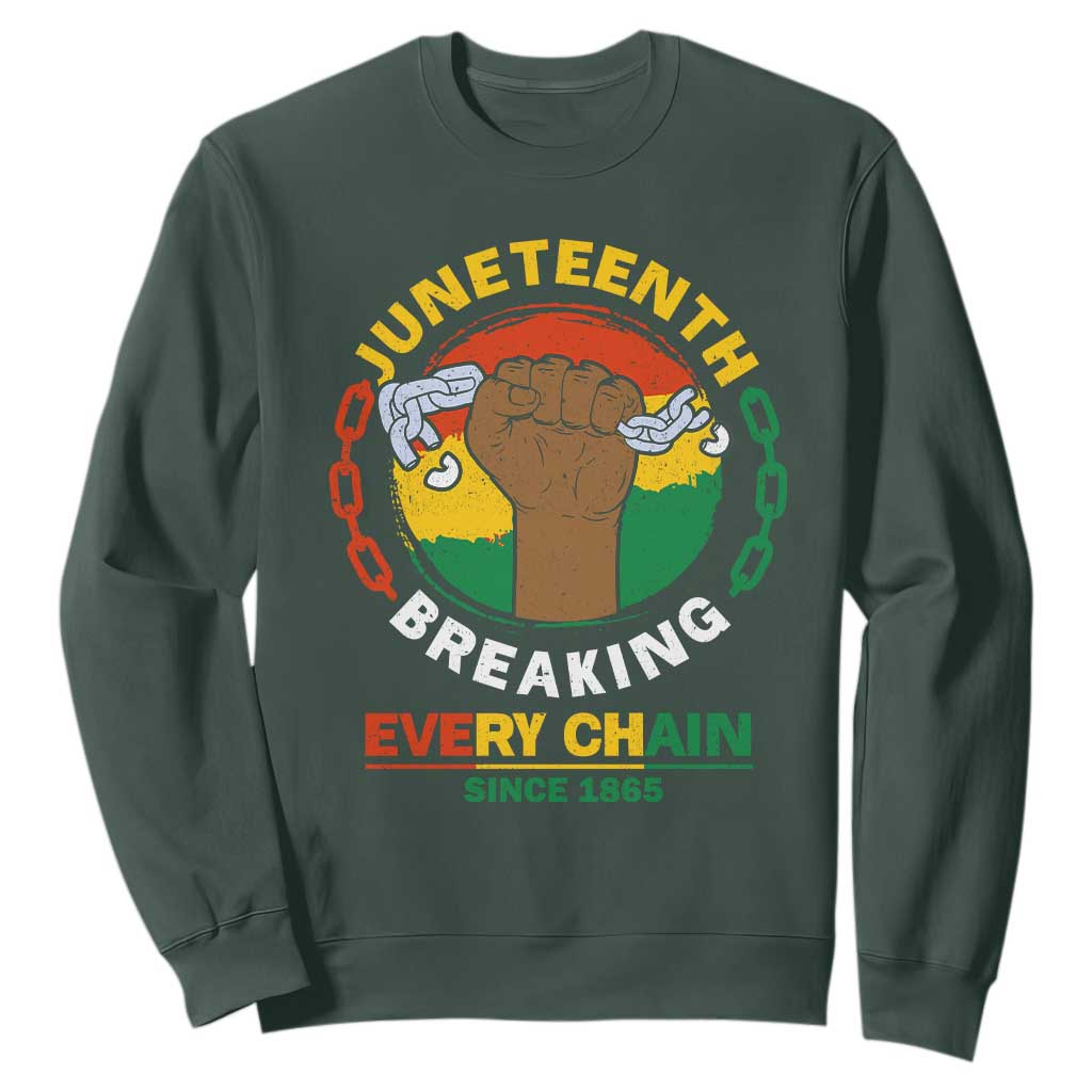 Juneteenth Sweatshirt Breaking Every Chain Since 1865 Black Freedom TS09