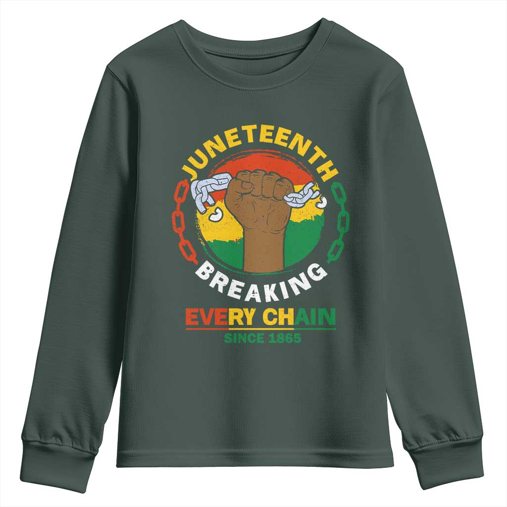 Juneteenth Youth Sweatshirt Breaking Every Chain Since 1865 Black Freedom TS09