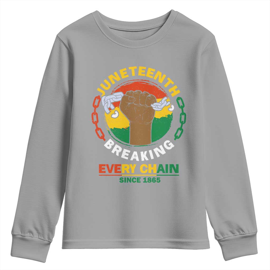 Juneteenth Youth Sweatshirt Breaking Every Chain Since 1865 Black Freedom TS09