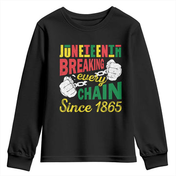 Juneteenth Youth Sweatshirt Breaking Every Chain Since 1865 Black Pride TS09
