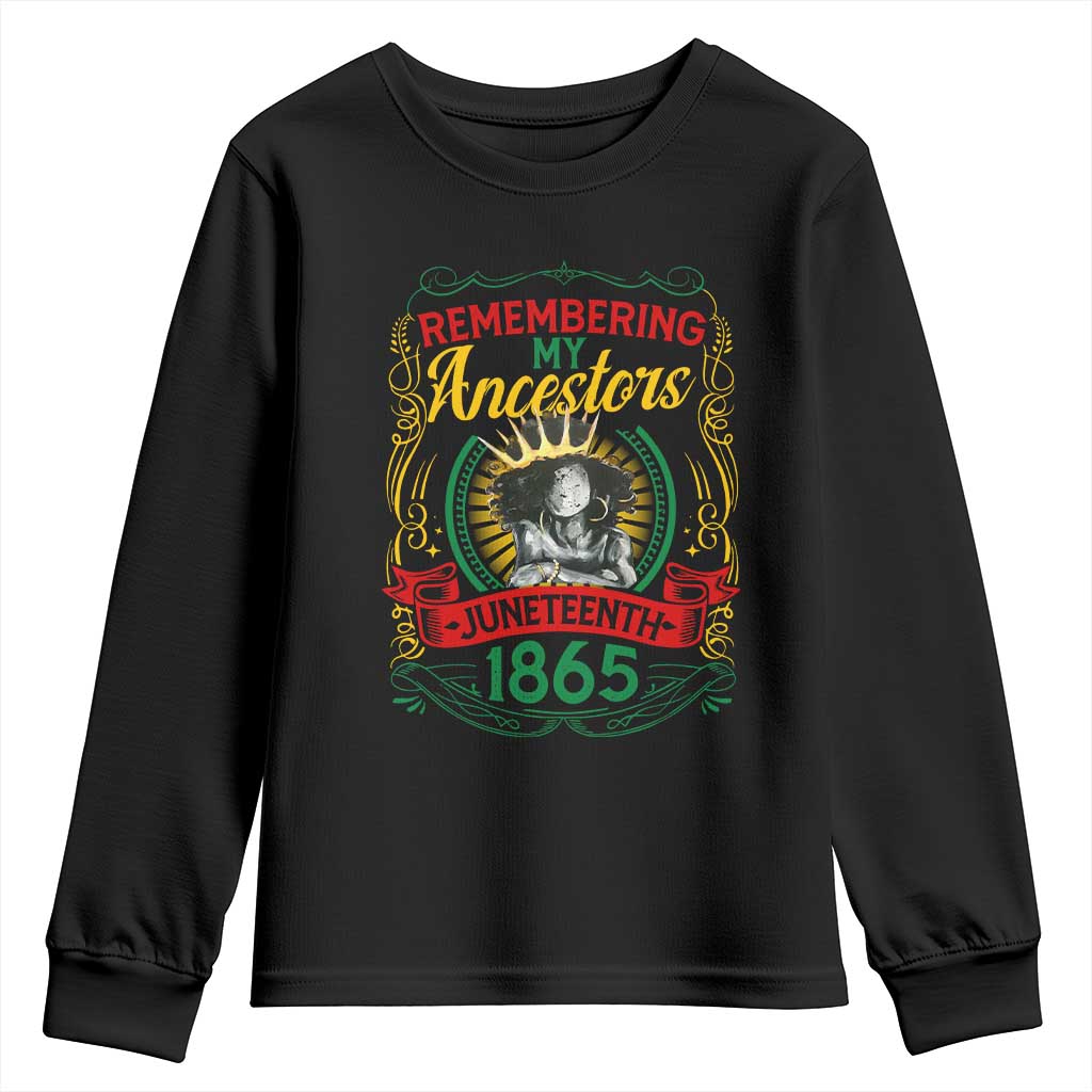 Juneteenth Youth Sweatshirt Remembering My Ancestors Melanin Black Women Pride TS09