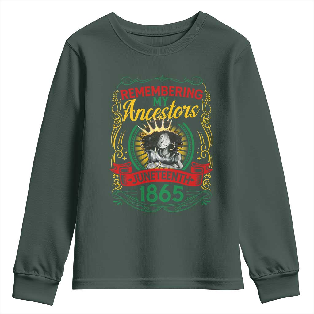 Juneteenth Youth Sweatshirt Remembering My Ancestors Melanin Black Women Pride TS09