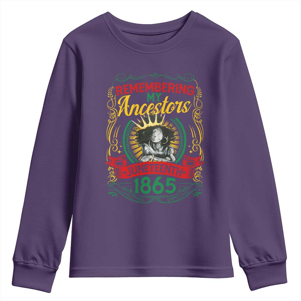 Juneteenth Youth Sweatshirt Remembering My Ancestors Melanin Black Women Pride TS09