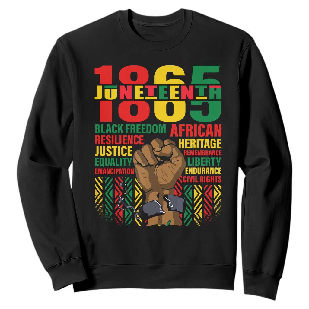 1865 Juneteenth Sweatshirt Black Freedom African Resilience Remembrance TS09