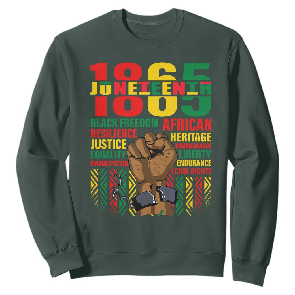 1865 Juneteenth Sweatshirt Black Freedom African Resilience Remembrance TS09
