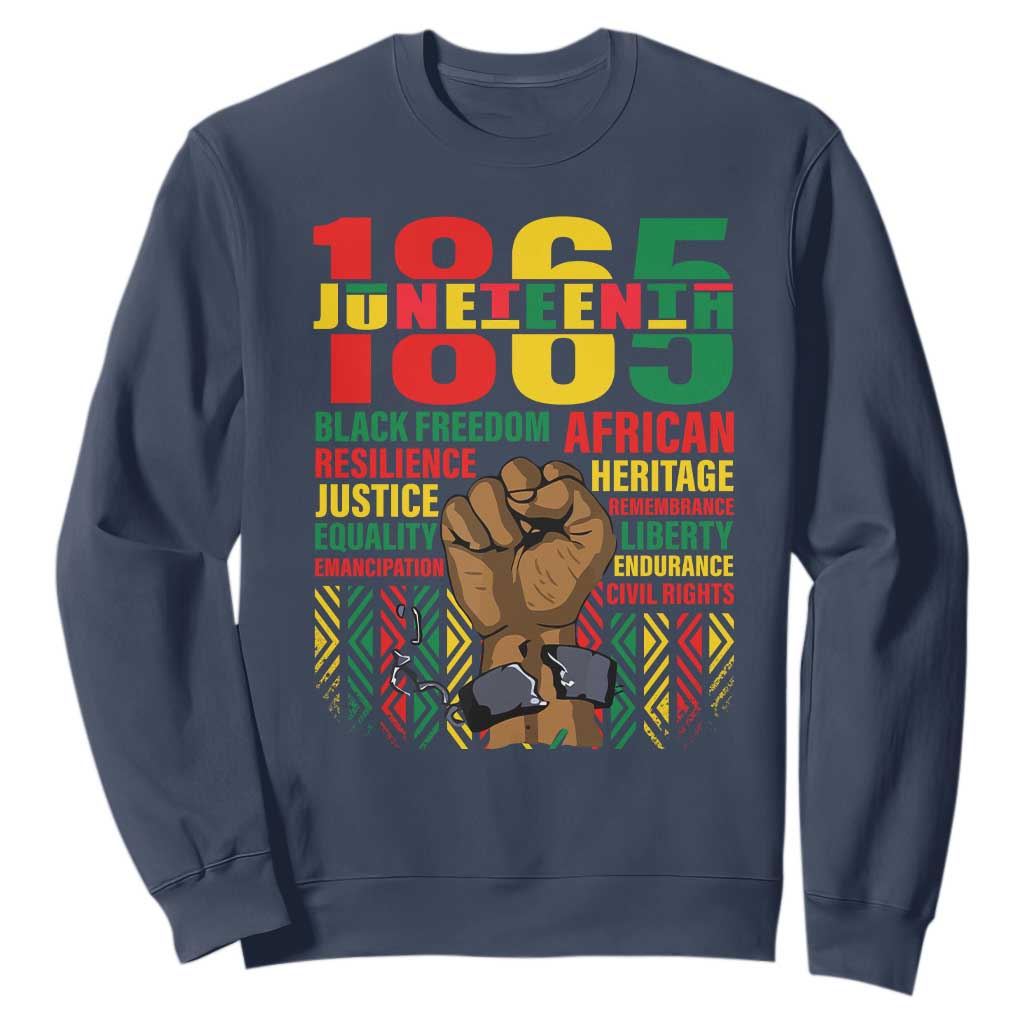 1865 Juneteenth Sweatshirt Black Freedom African Resilience Remembrance TS09