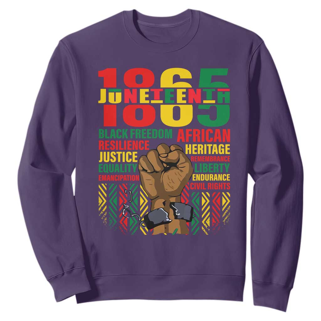 1865 Juneteenth Sweatshirt Black Freedom African Resilience Remembrance TS09