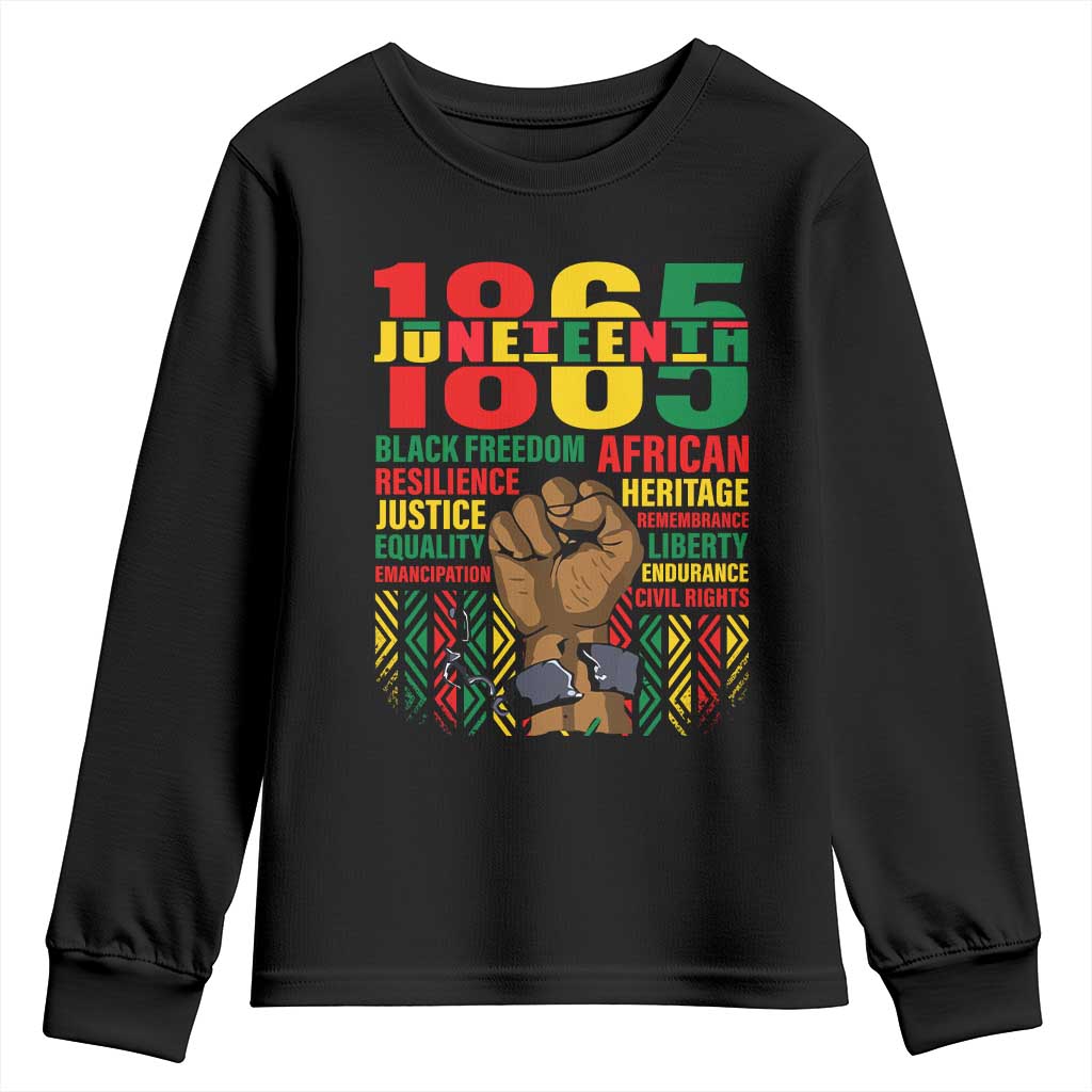 1865 Juneteenth Youth Sweatshirt Black Freedom African Resilience Remembrance TS09