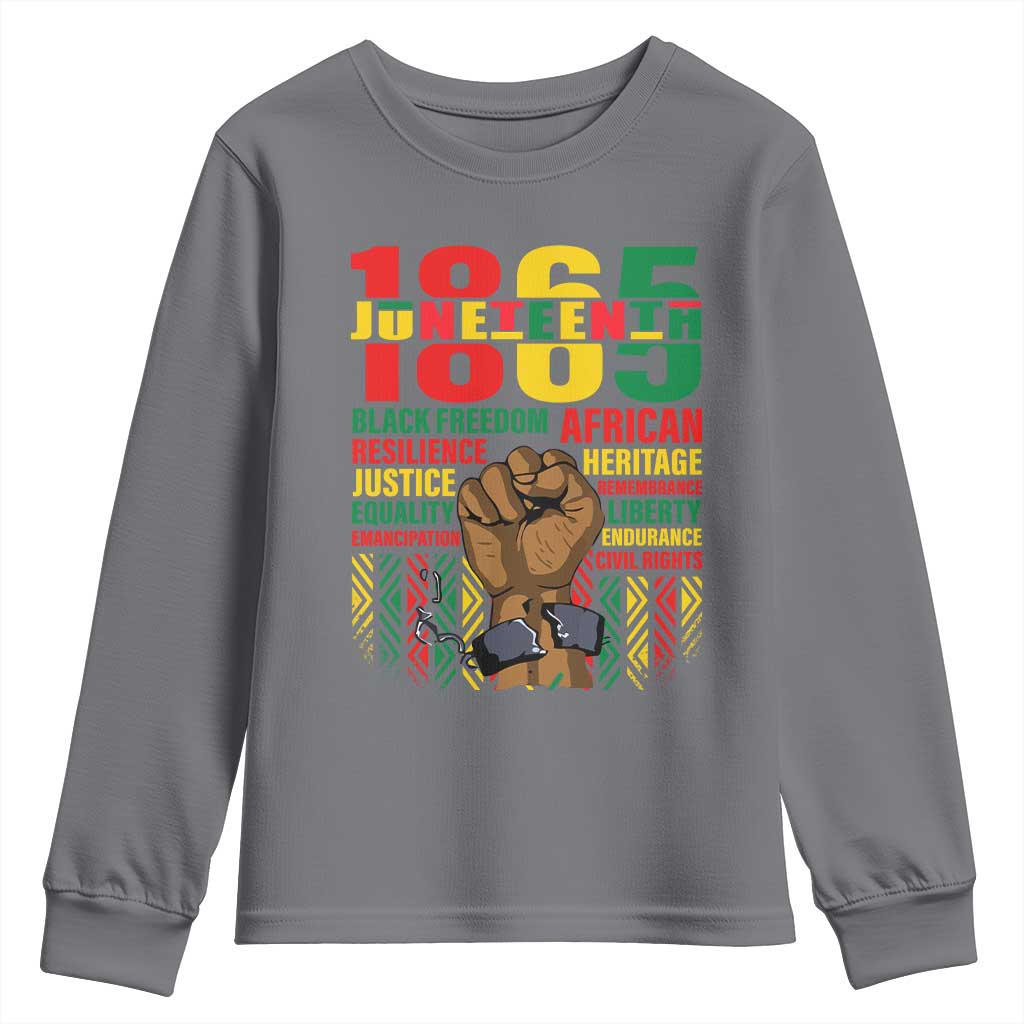 1865 Juneteenth Youth Sweatshirt Black Freedom African Resilience Remembrance TS09