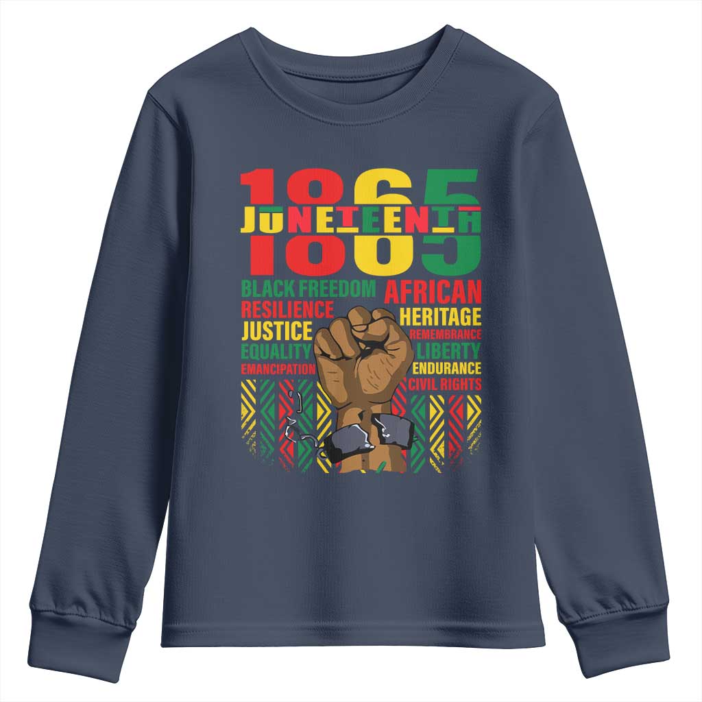 1865 Juneteenth Youth Sweatshirt Black Freedom African Resilience Remembrance TS09
