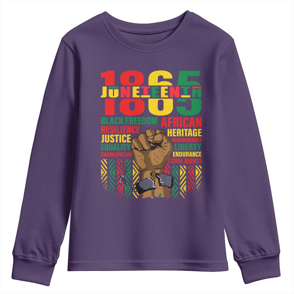 1865 Juneteenth Youth Sweatshirt Black Freedom African Resilience Remembrance TS09