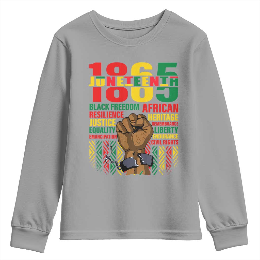 1865 Juneteenth Youth Sweatshirt Black Freedom African Resilience Remembrance TS09