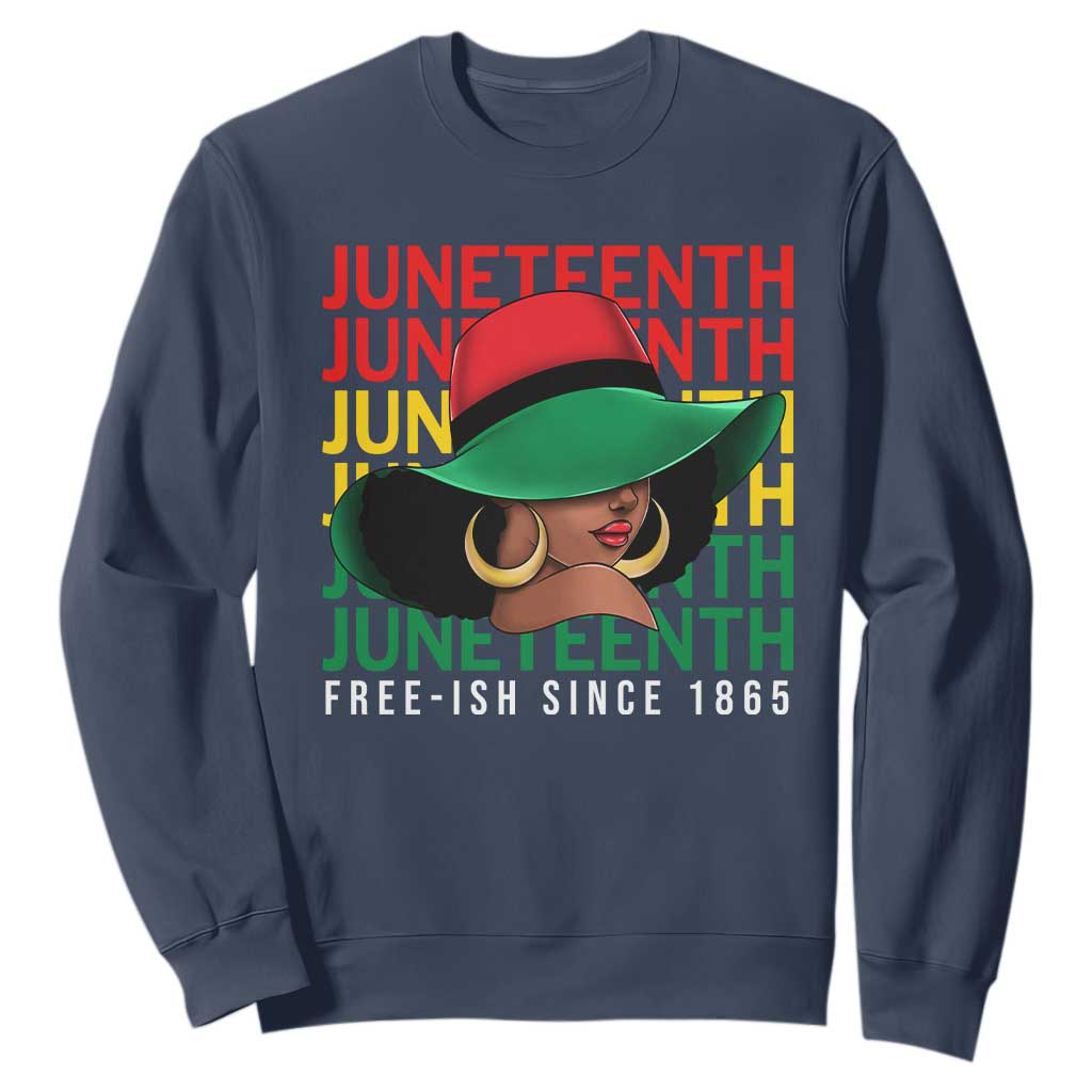 Juneteenth Sweatshirt Freeish Since 1865 Melanin Black Women Pride TS09